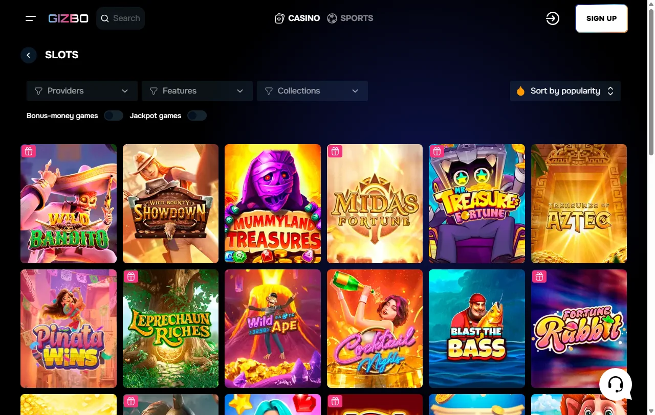 Gizbo Casino bonos de bienvenida y promociones vigentes