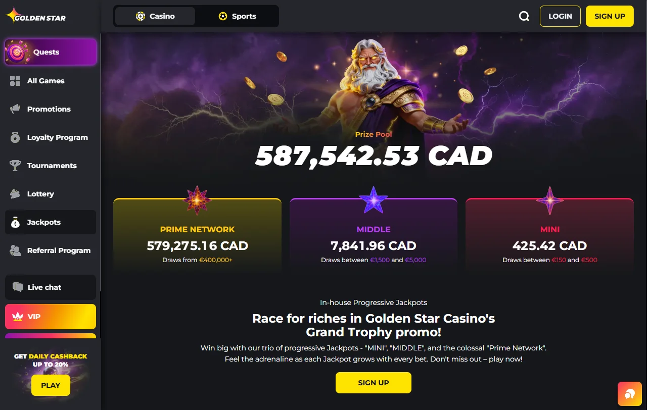 Juegos y proveedores destacados en Golden Star Casino