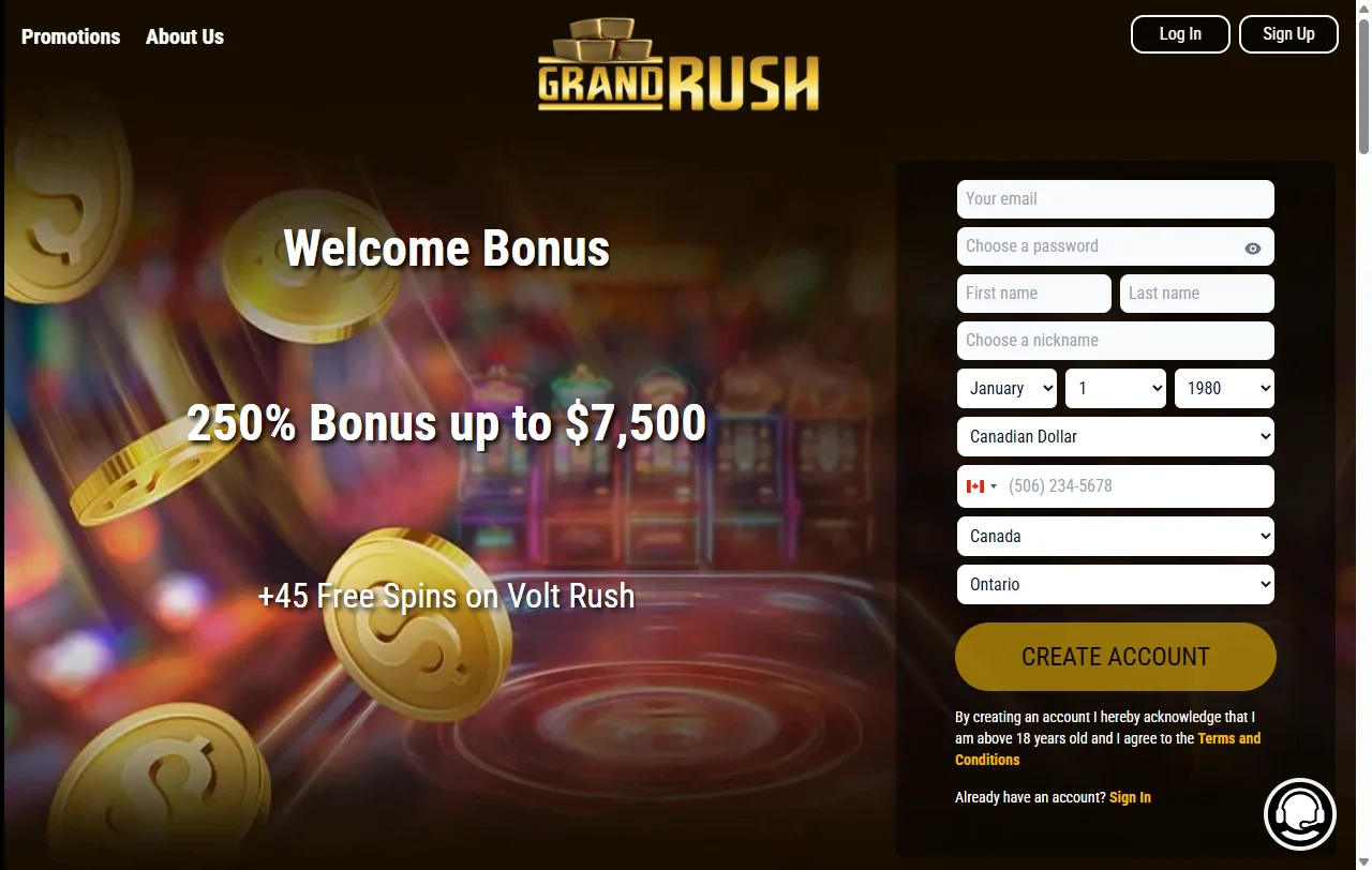 Grand Rush Casino análisis editorial para jugadores de Perú