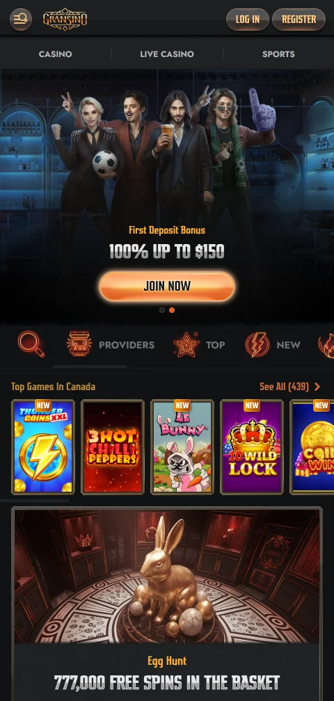 Gransino Casino móvil y acceso desde smartphones