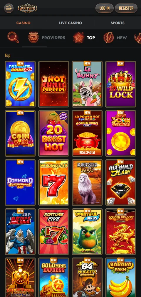 Gransino Casino depósitos, retiros y métodos de pago