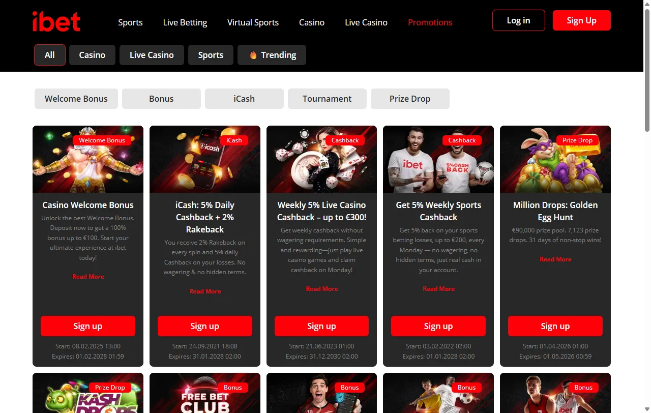 ibet Casino bonos de bienvenida y promociones vigentes