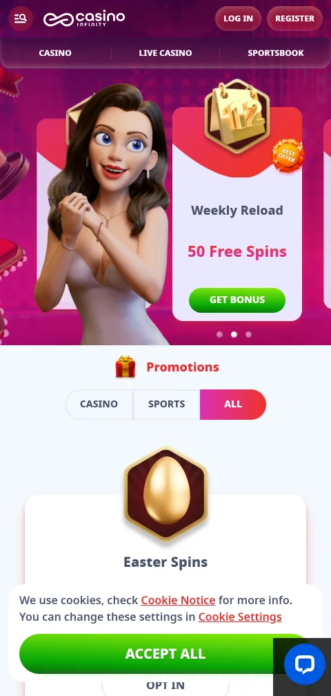 Infinity Casino experiencia móvil desde smartphone y navegador