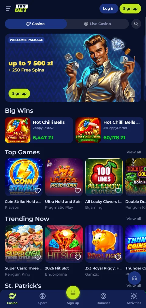 Ivybet Casino optimizado para jugar desde smartphone