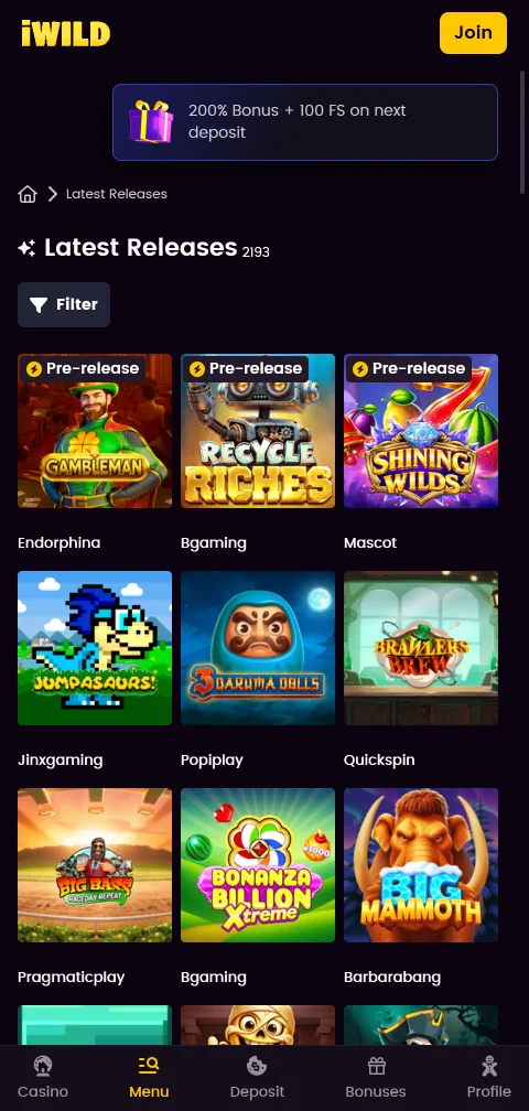 iWild Casino depósitos, retiros y métodos de pago