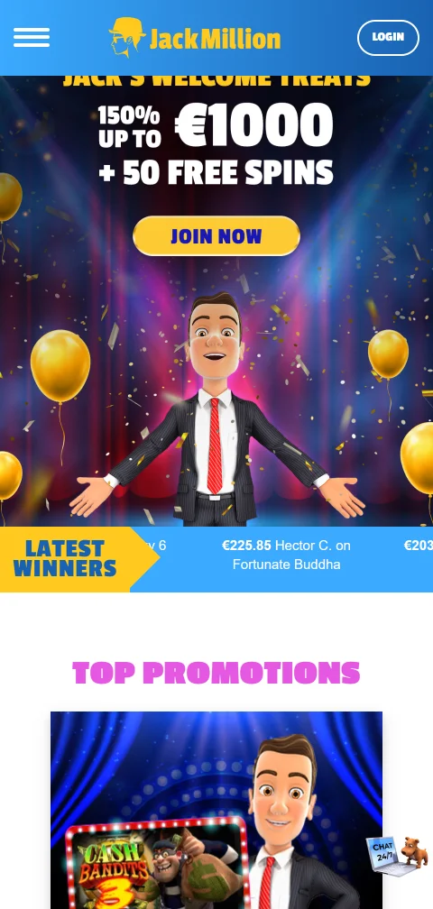 Jack Million Casino adaptado a móviles para jugar desde Perú