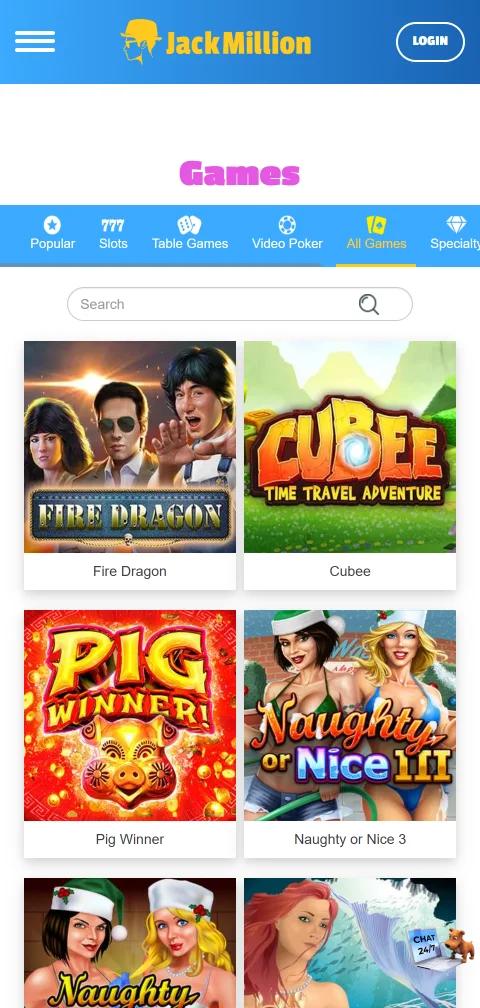 Depósitos y retiros en Jack Million Casino con métodos flexibles