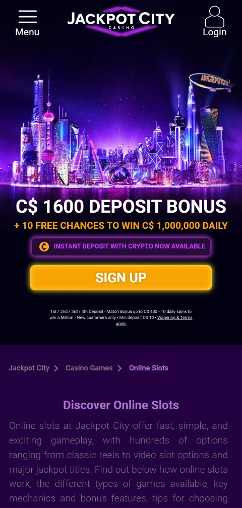 Jackpot City Casino experiencia móvil y acceso desde Perú