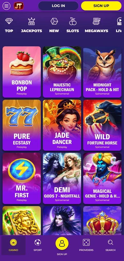 JackTop Casino depósitos, retiros y métodos de pago