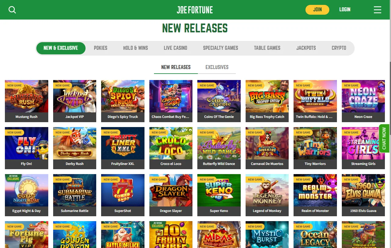 Joe Fortune Casino bonos de bienvenida y promociones disponibles