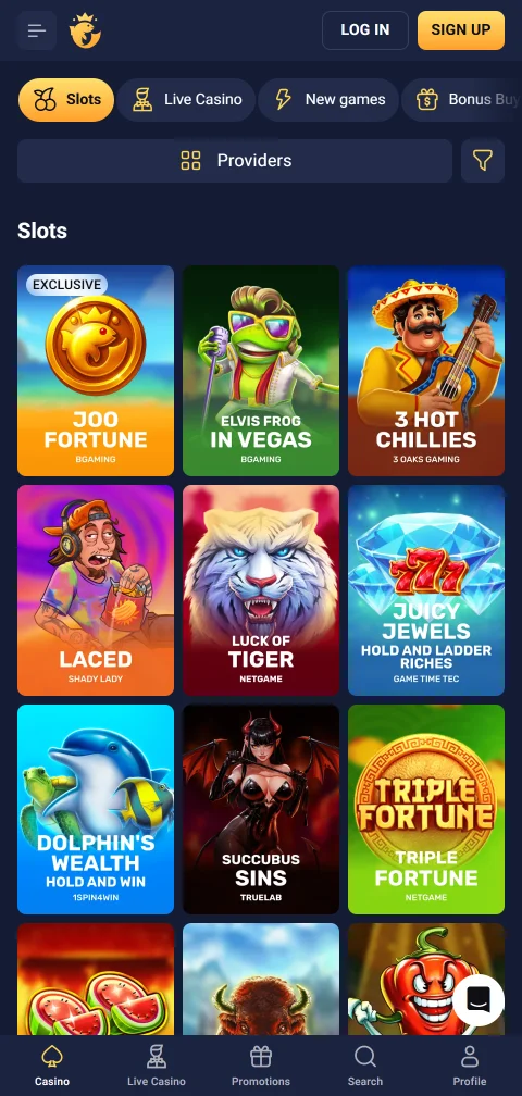Joo Casino depósitos, retiros y métodos de pago