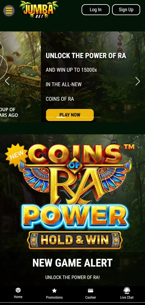 JumbaBet Casino depósitos, retiros y métodos de pago