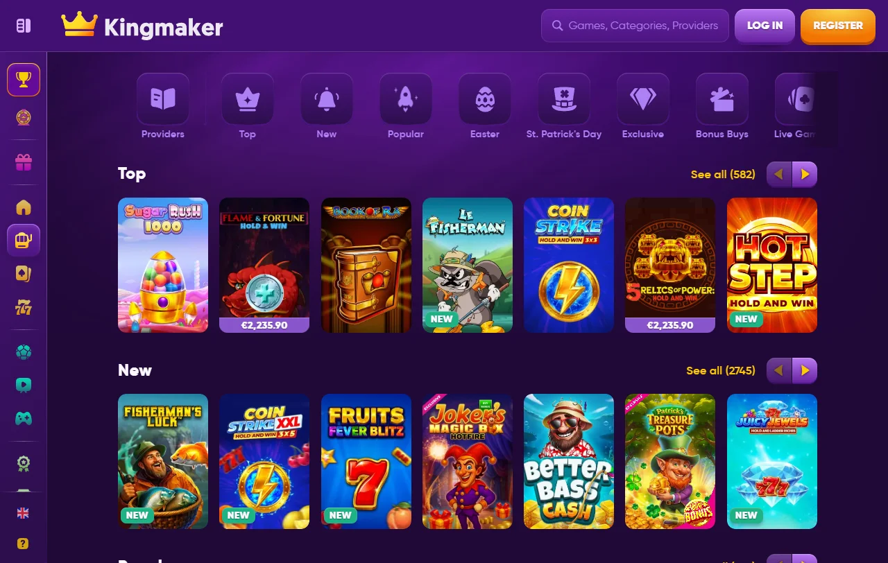 Kingmaker Casino bonos de bienvenida, promociones y requisitos
