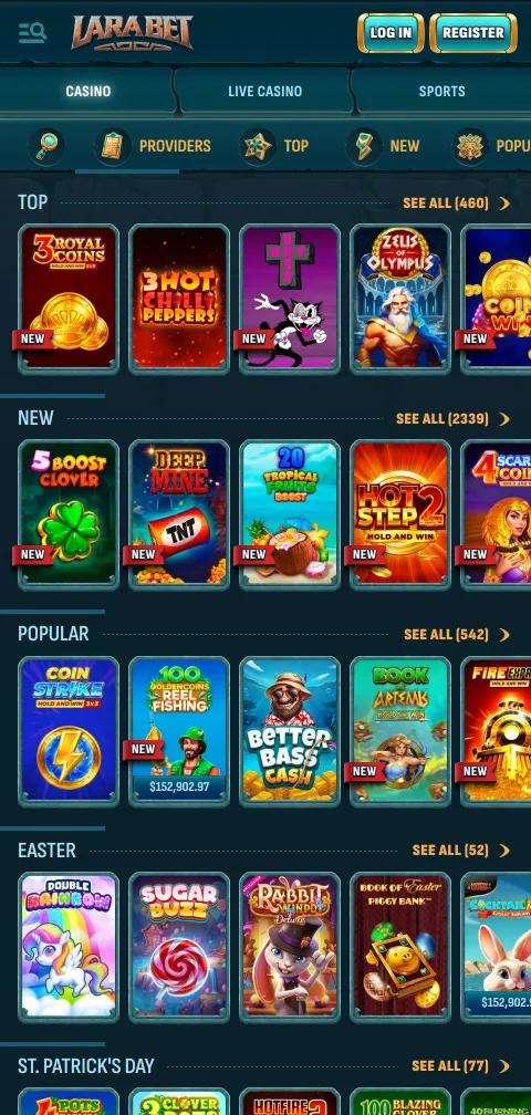 LaraBet Casino depósitos, retiros y métodos de pago