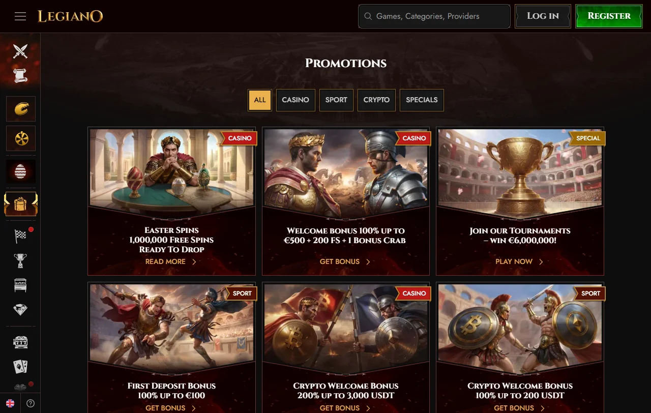 Legiano Casino juegos y catálogo para Perú