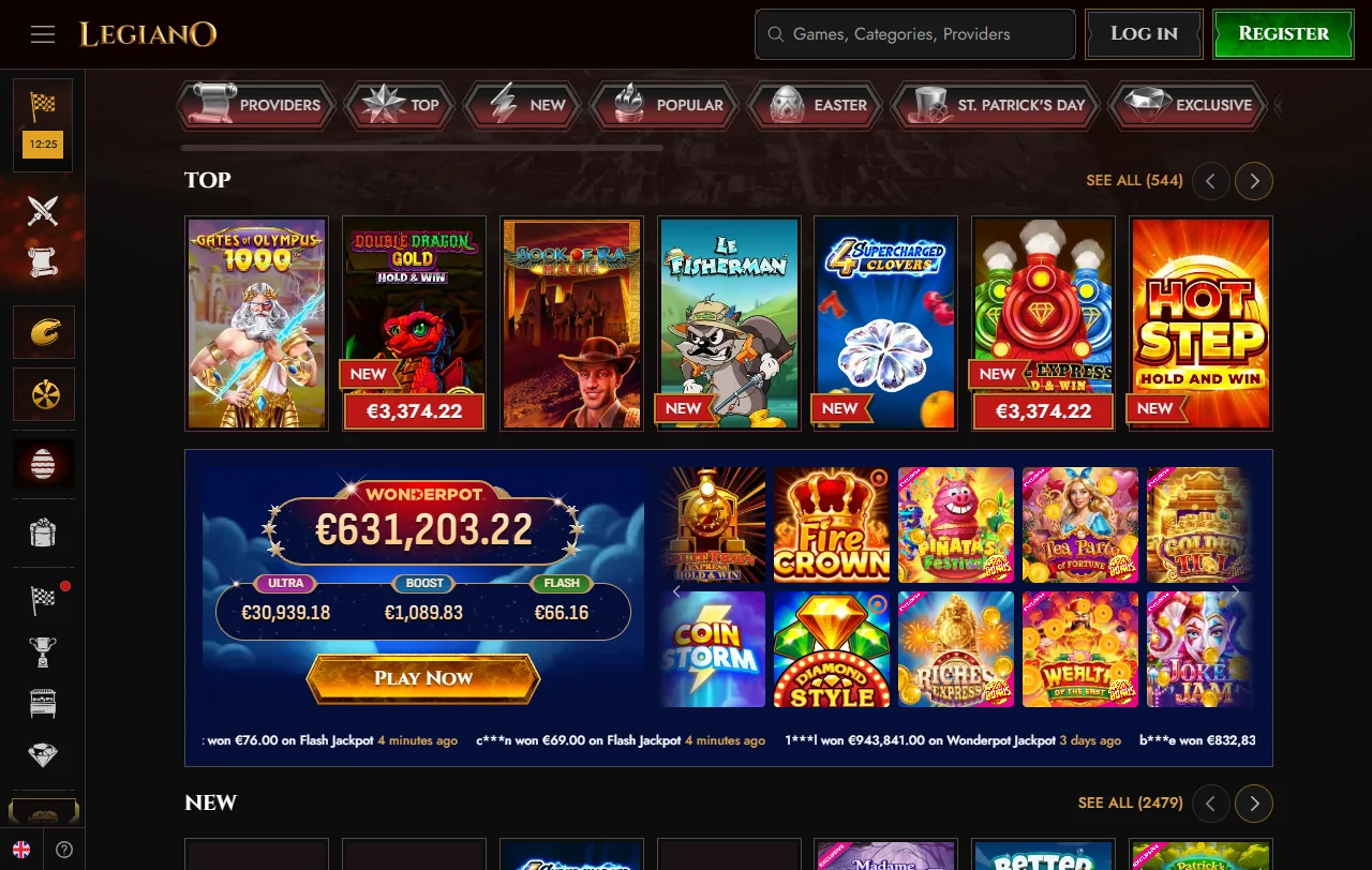Legiano Casino bonos y promociones para usuarios