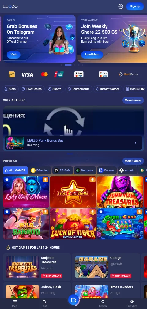 Legzo Casino optimizado para jugar desde el celular