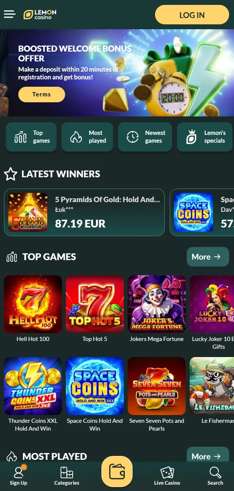 Experiencia móvil de Lemon Casino desde smartphone para Perú