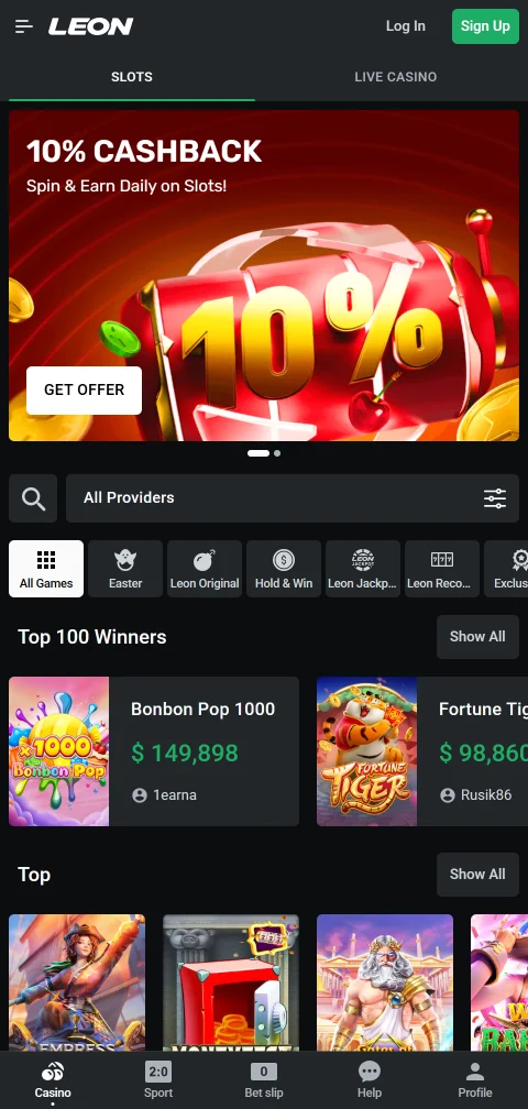 Leon Casino depósitos, retiros y métodos de pago