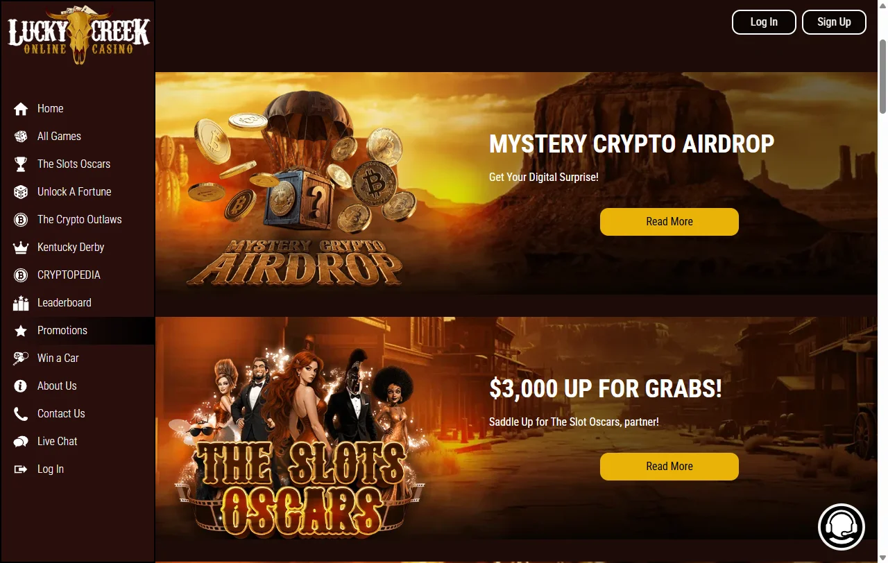 Lucky Creek Casino bonos de bienvenida y promociones