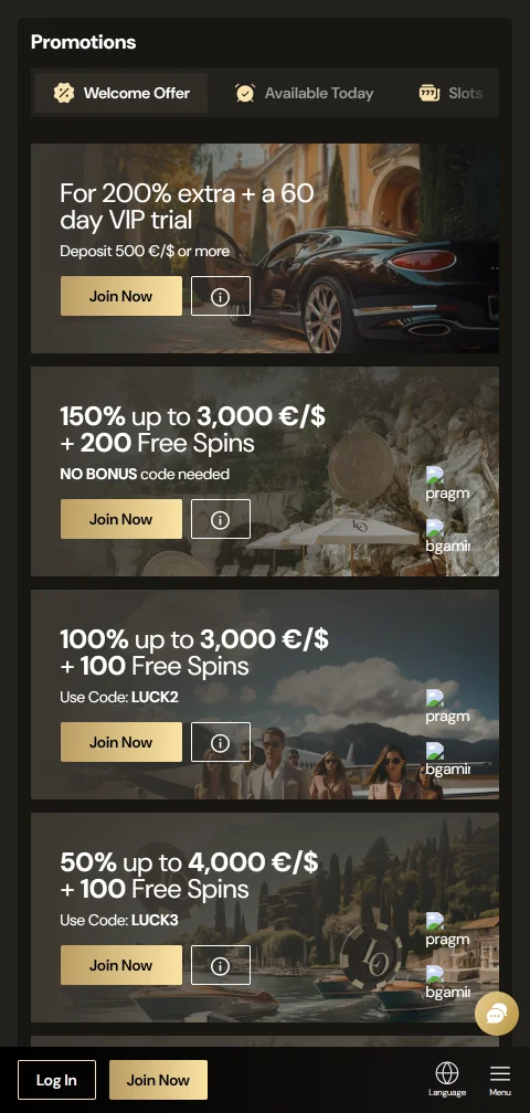 Depósitos y retiros disponibles en Lucky Ones Casino