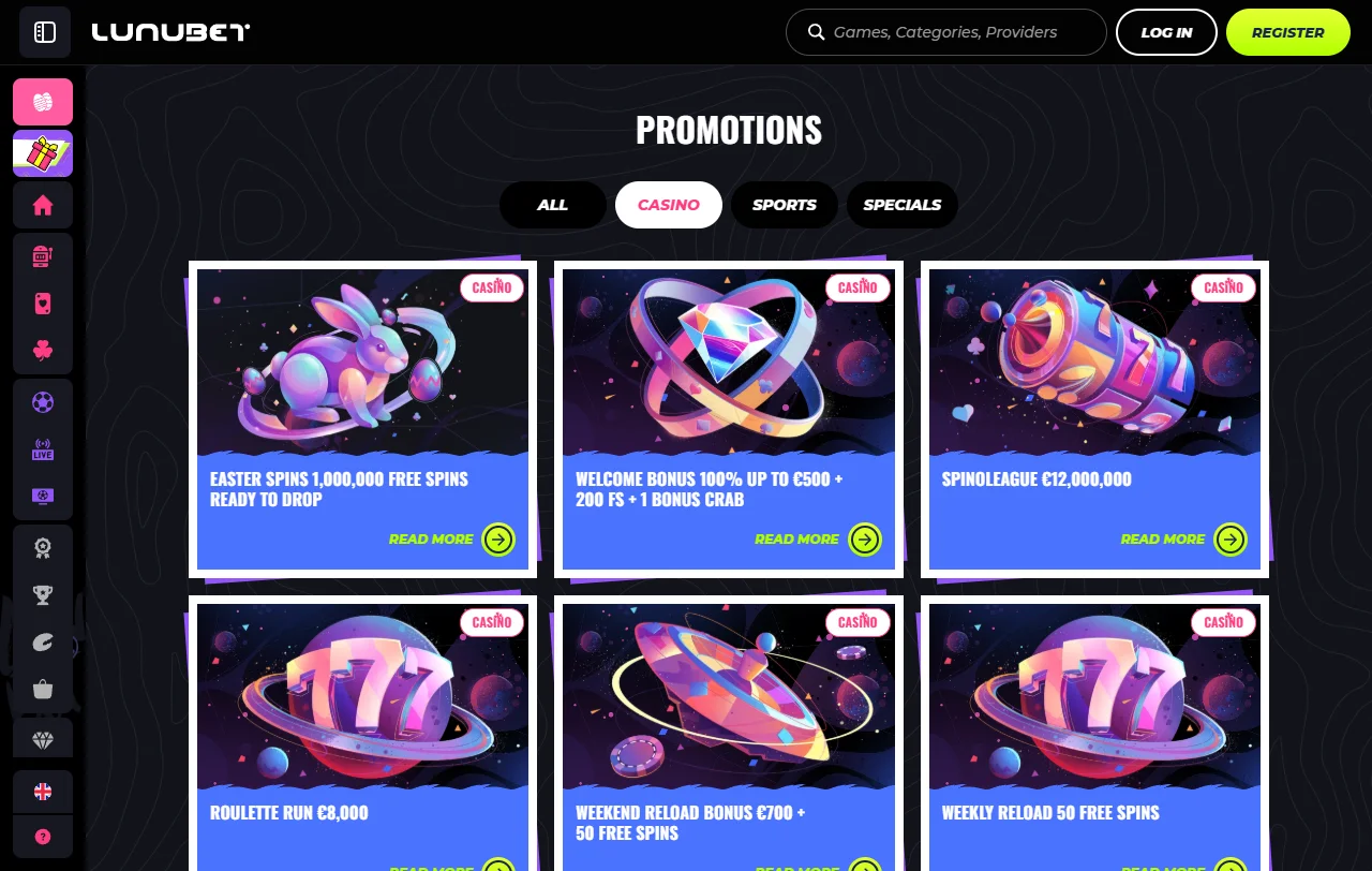 Juegos y proveedores destacados en Lunubet Casino