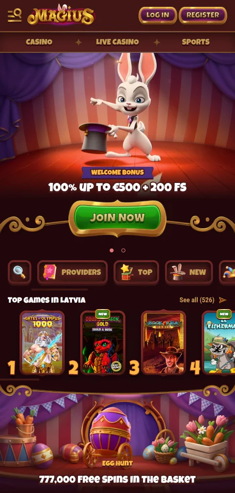 Magius Casino en móvil con acceso adaptable desde navegador