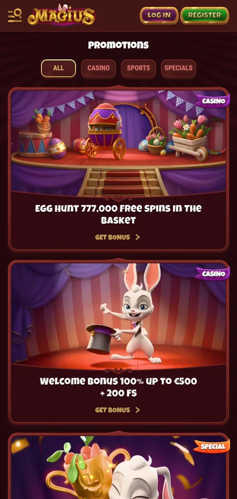 Magius Casino y sus depósitos, retiros y métodos de pago