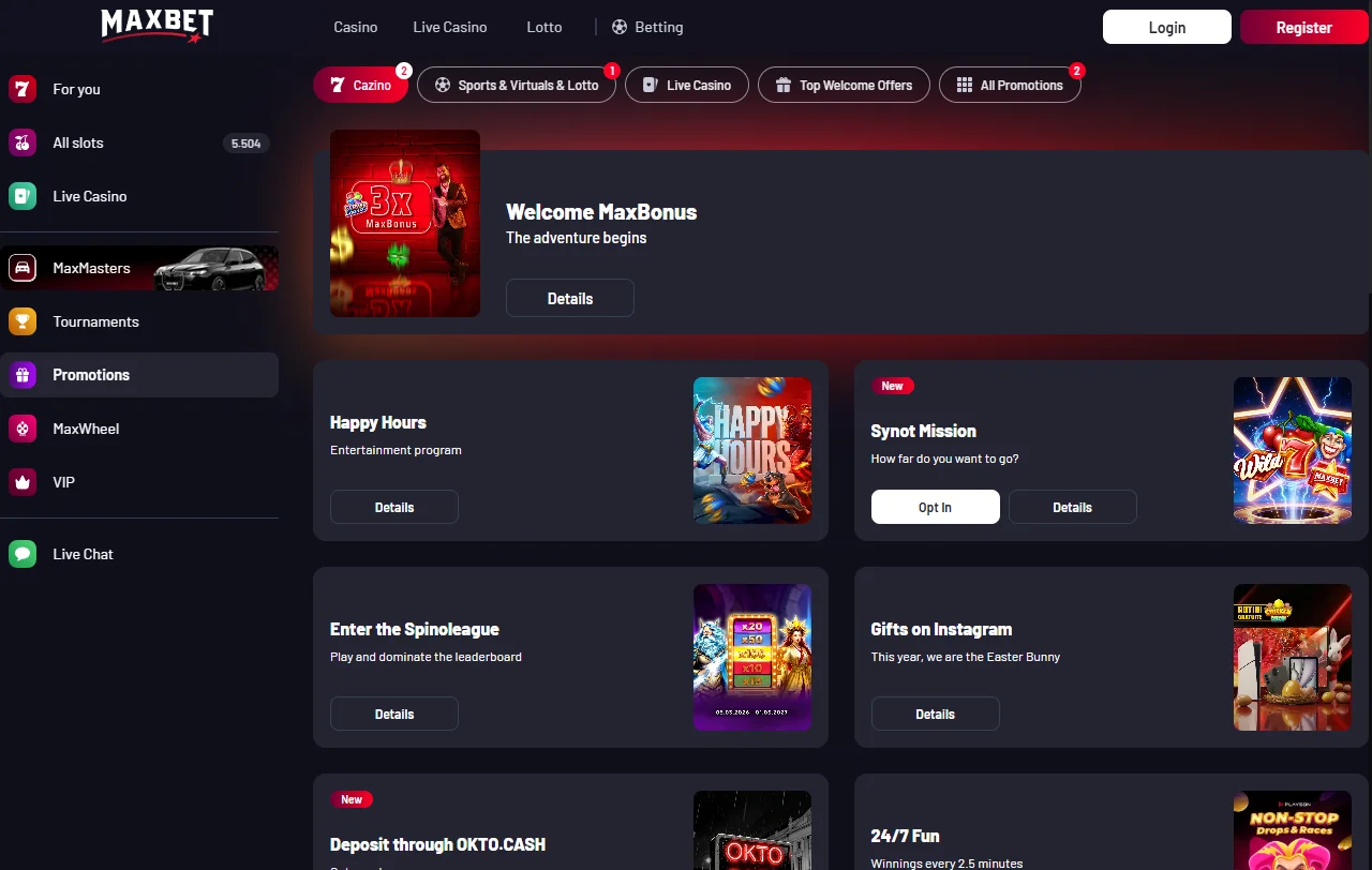 Maxbet Casino oferta de juegos y entretenimiento online