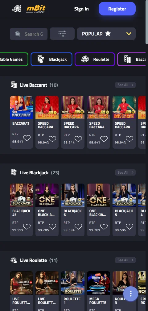 Experiencia móvil de mBit Casino para jugar desde smartphone
