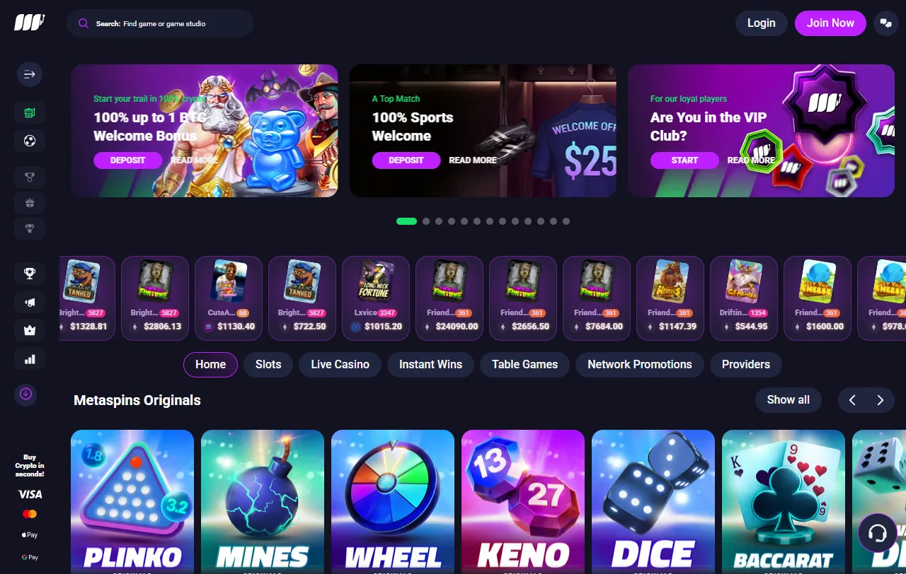 Metaspins Casino bonos y promociones explicados para nuevos usuarios