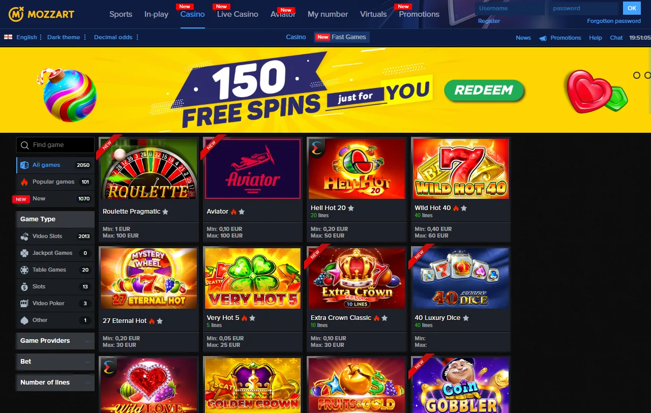 Mozzart Casino juegos, slots y casino en vivo