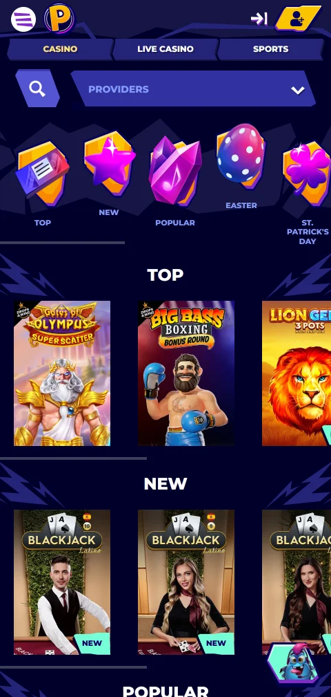 Depósitos, retiros y pagos en Mr. Pacho Casino