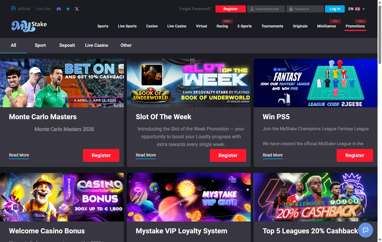 MyStake Casino y sus bonos de bienvenida