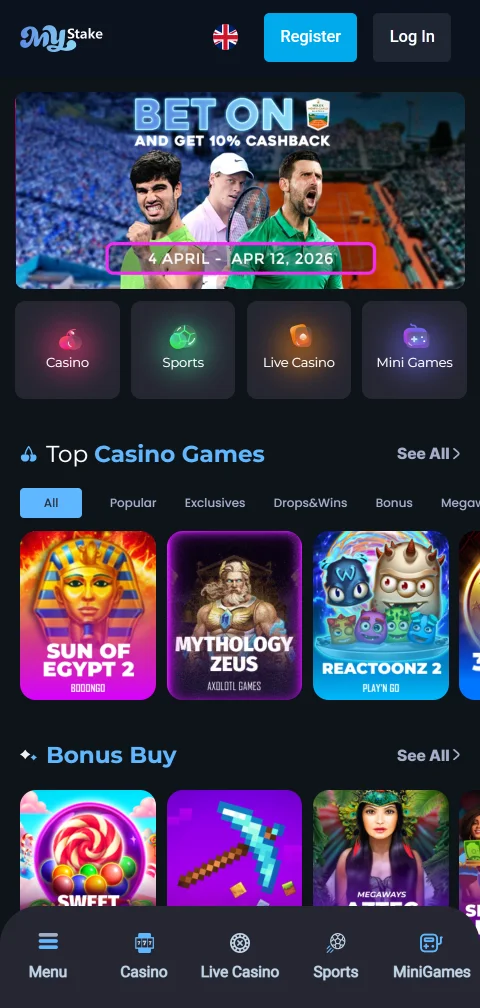 MyStake Casino optimizado para jugar desde celular
