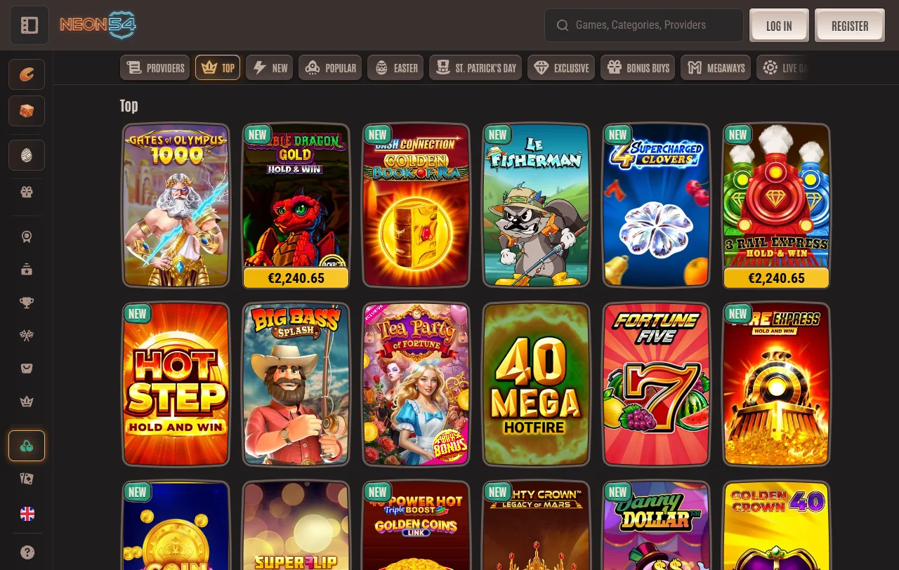 Neon54 Casino y sus bonos de bienvenida
