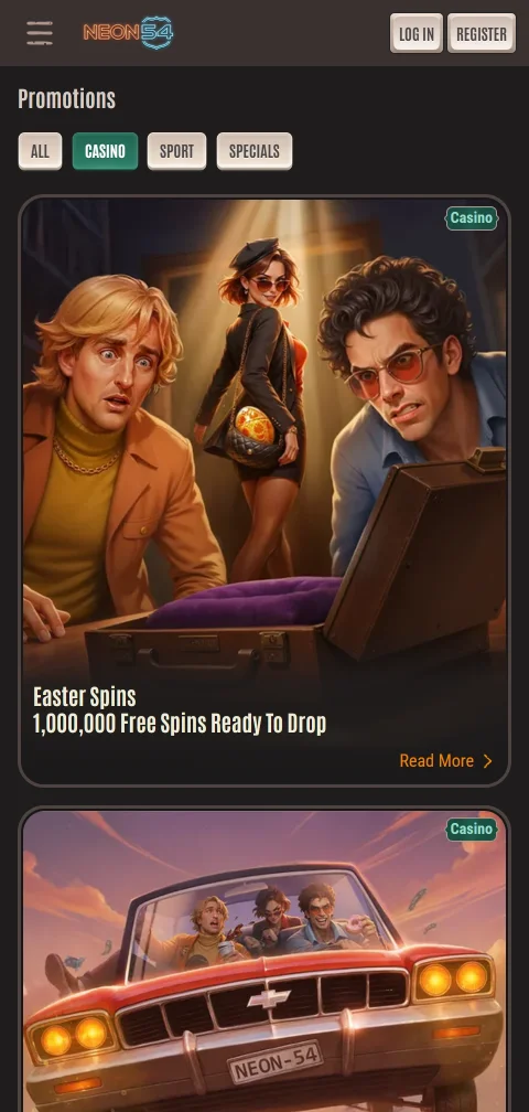 Neon54 Casino y métodos de pago disponibles