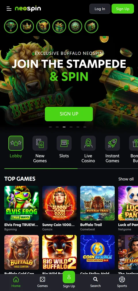 Neospin Casino accesible desde móvil con buena navegación