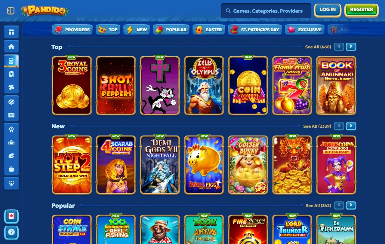 Pandido Casino bonos, promociones y requisitos de apuesta