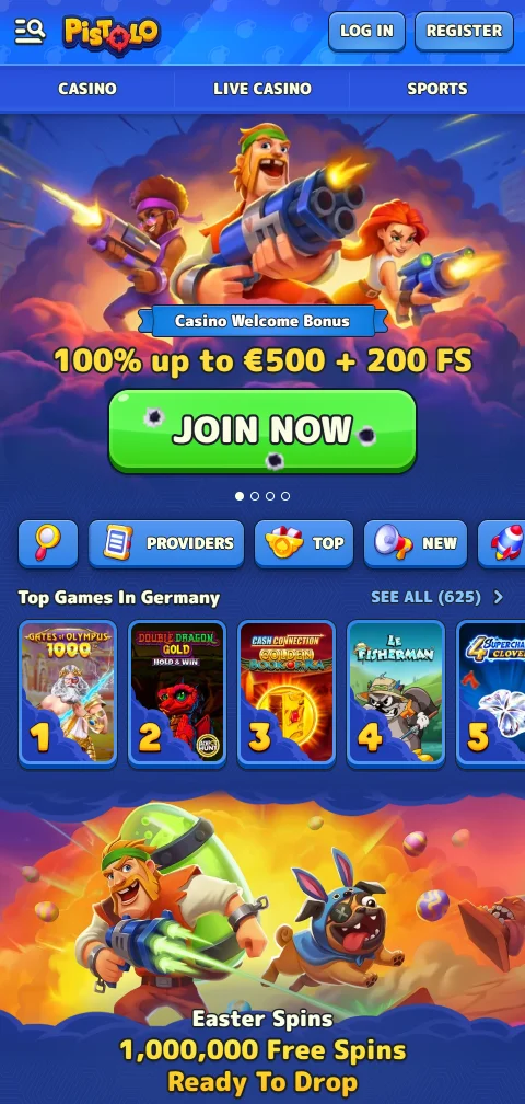 Pistolo Casino en móvil con acceso fácil desde navegador