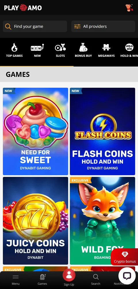 PlayAmo Casino en móvil con acceso rápido desde smartphone