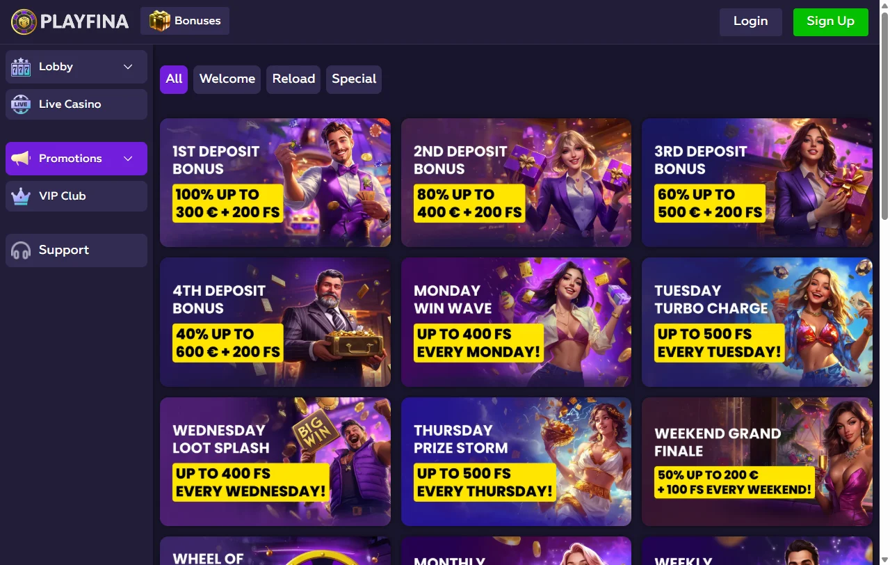 Playfina Casino juegos, slots y casino en vivo