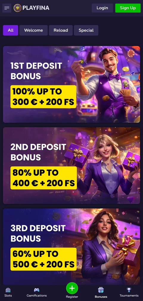 Playfina Casino depósitos, retiros y métodos de pago