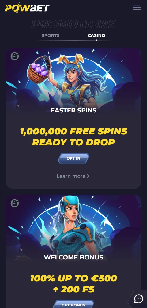 Powbet Casino depósitos, retiros y métodos de pago