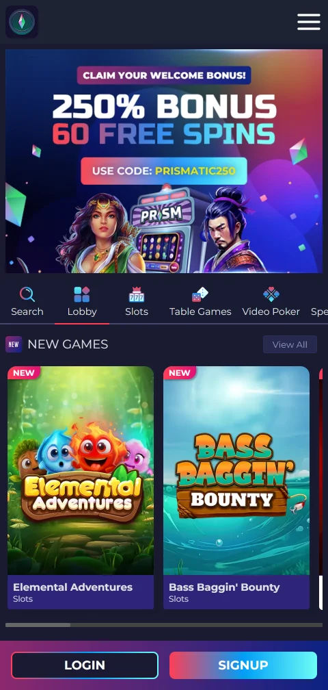 Prism Casino adaptado al juego móvil desde Perú