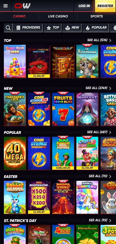 QuickWin Casino depósitos, retiros y métodos de pago disponibles