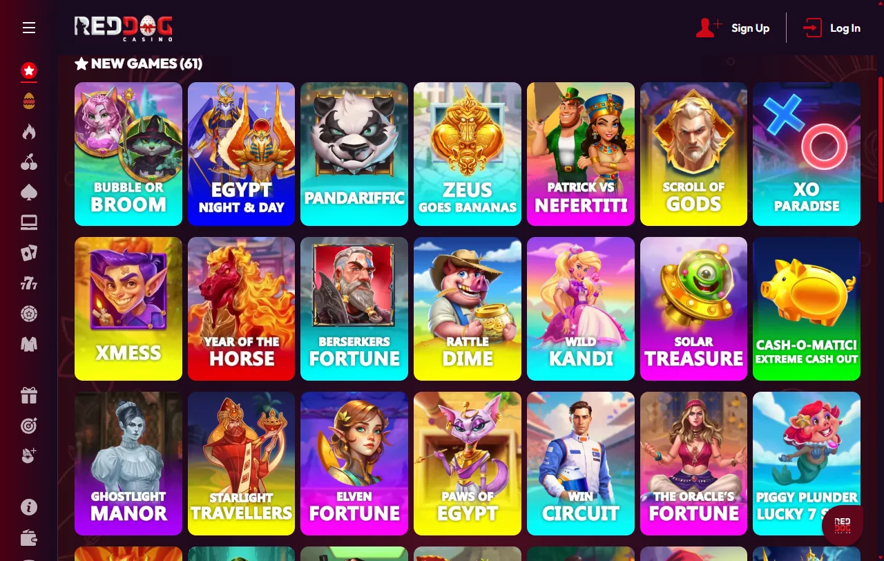 Red Dog Casino con slots, live casino y variedad de juegos