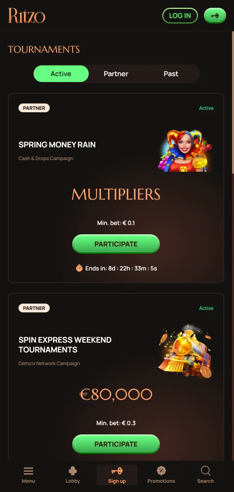 Ritzo Casino depósitos, retiros y métodos de pago