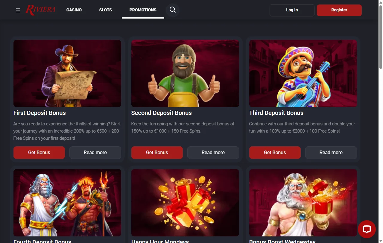 Riviera Casino bonos, promociones y condiciones de bienvenida