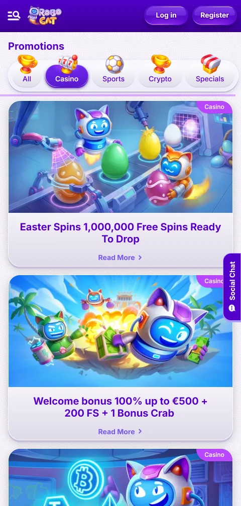 RoboCat Casino depósitos, retiros y métodos de pago